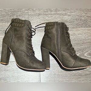 Charlotte Russe Taupe Heel Boots